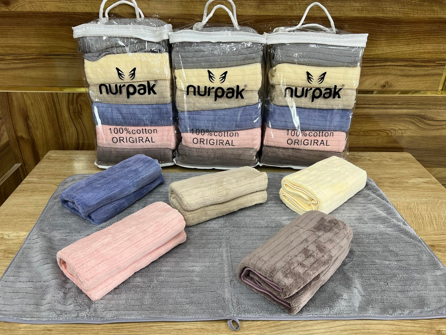 Lot de 6 Serviettes de Bain – Nurpak Collection | 90 x 50 cm