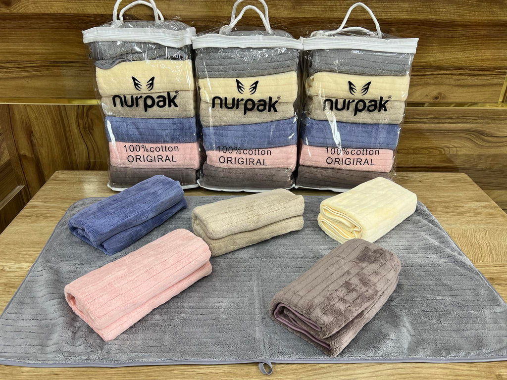 Lot de 6 Serviettes de Bain – Nurpak Collection | 90 x 50 cm