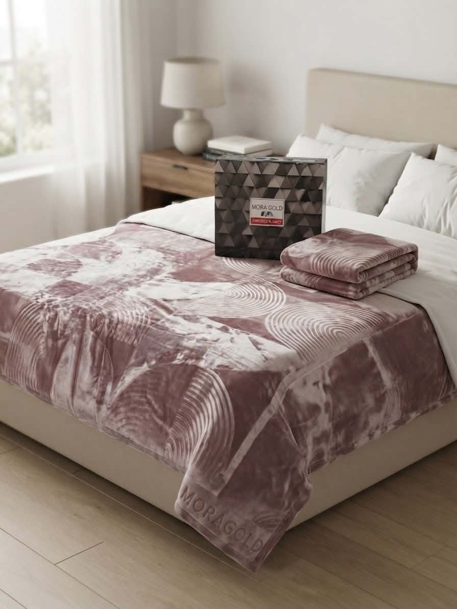 Couverture Mora Gold 220×240/ rose violet