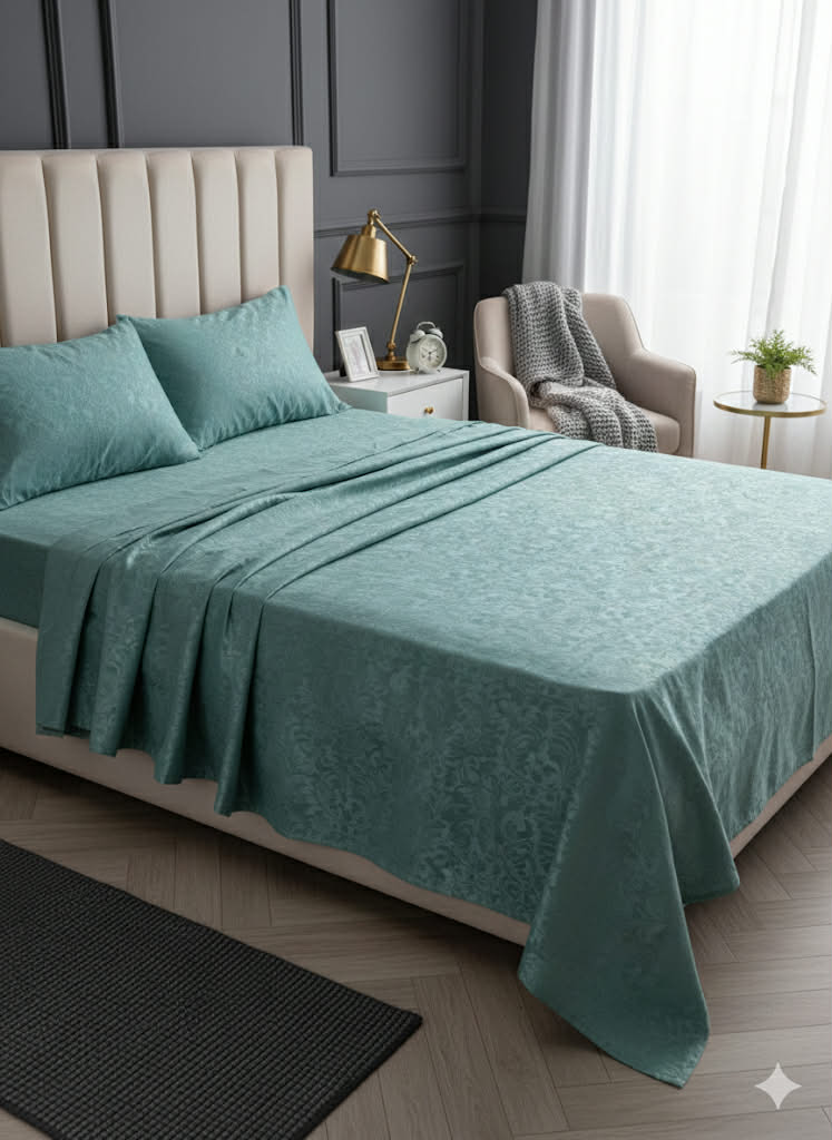 Parure 2 Places – Coton vert  barouk | Drap, Drap Housse & Taies d’Oreiller -