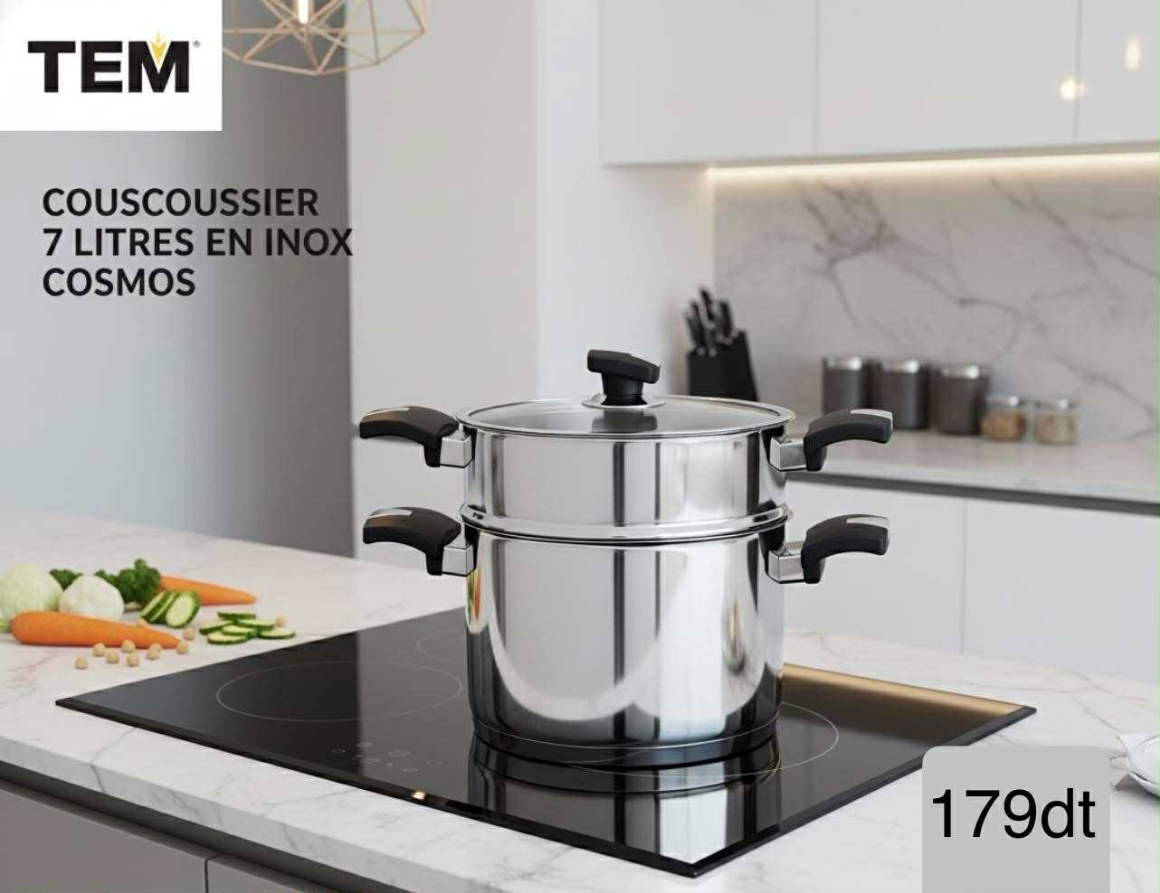 COUSCOUSSIER  7LITRES EN INOX COSMOS