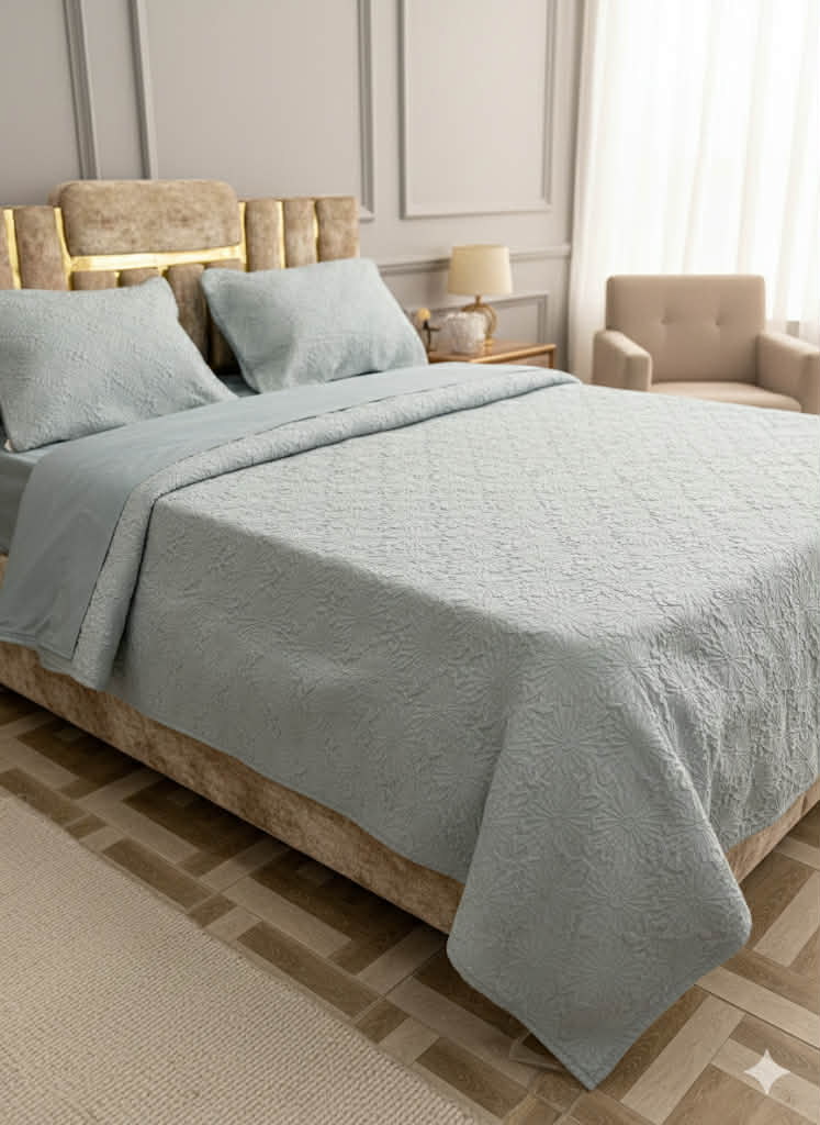 Parure; 2 Place; – vert martoule| Drap, Drap Housse ; 2 Taie d’Oreiller