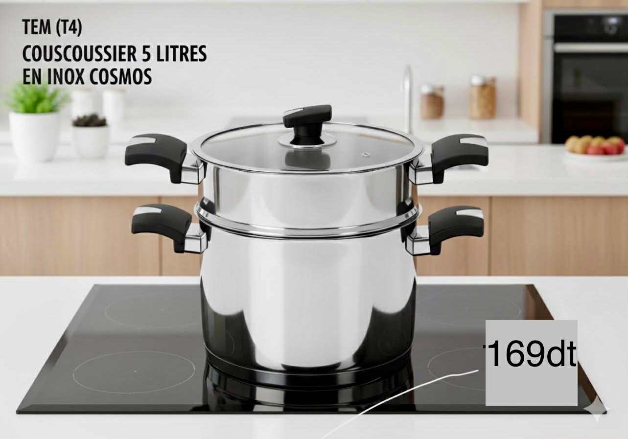 COUSCOUSSIER 5 LITRES EN INOX COSMOS