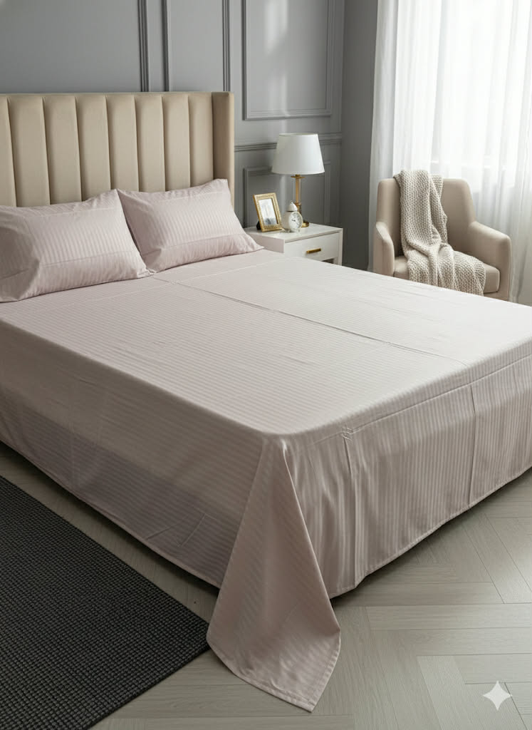 Parure 2 Places – Coton somon Réel | Drap, Drap Housse & Taies d’Oreiller -