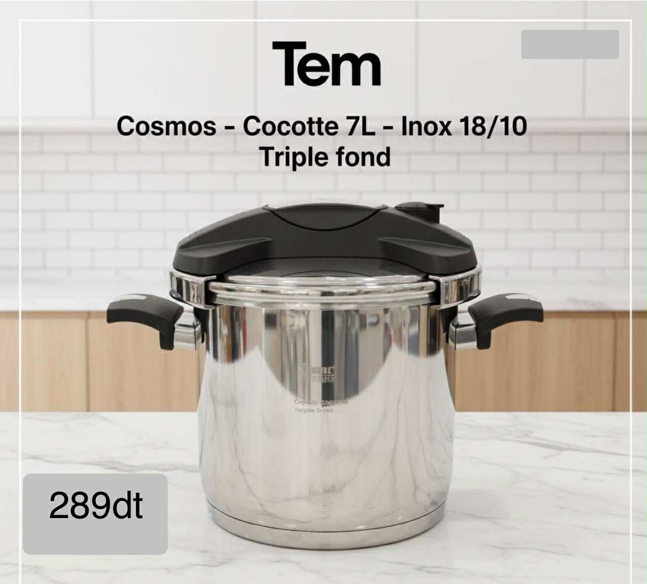 Cocotte 7L - INOX 18/10 triple fond