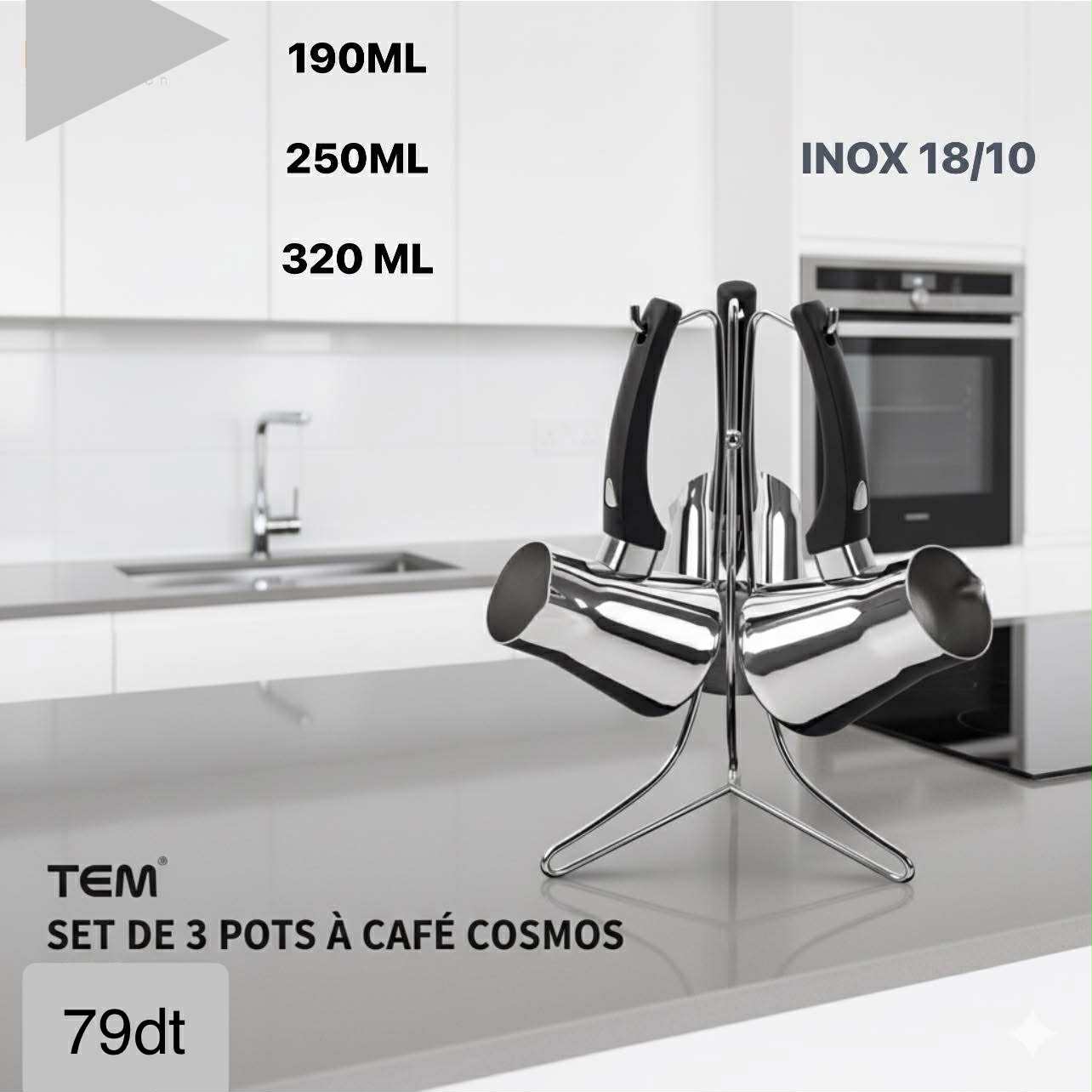 SET DE 3 POTSA CAFE COSMOS