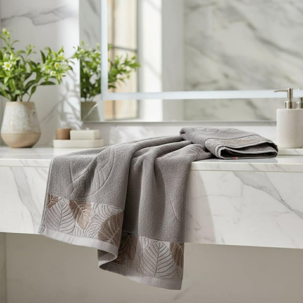 100% coton -بشاكر قطعتين بنقشة – [ bkw Gris foncé