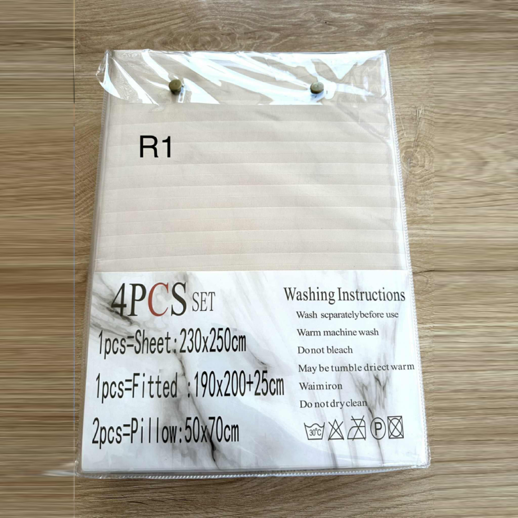 Parure 2 Places – Coton Réel | Drap, Drap Housse & Taies d’Oreiller - R1