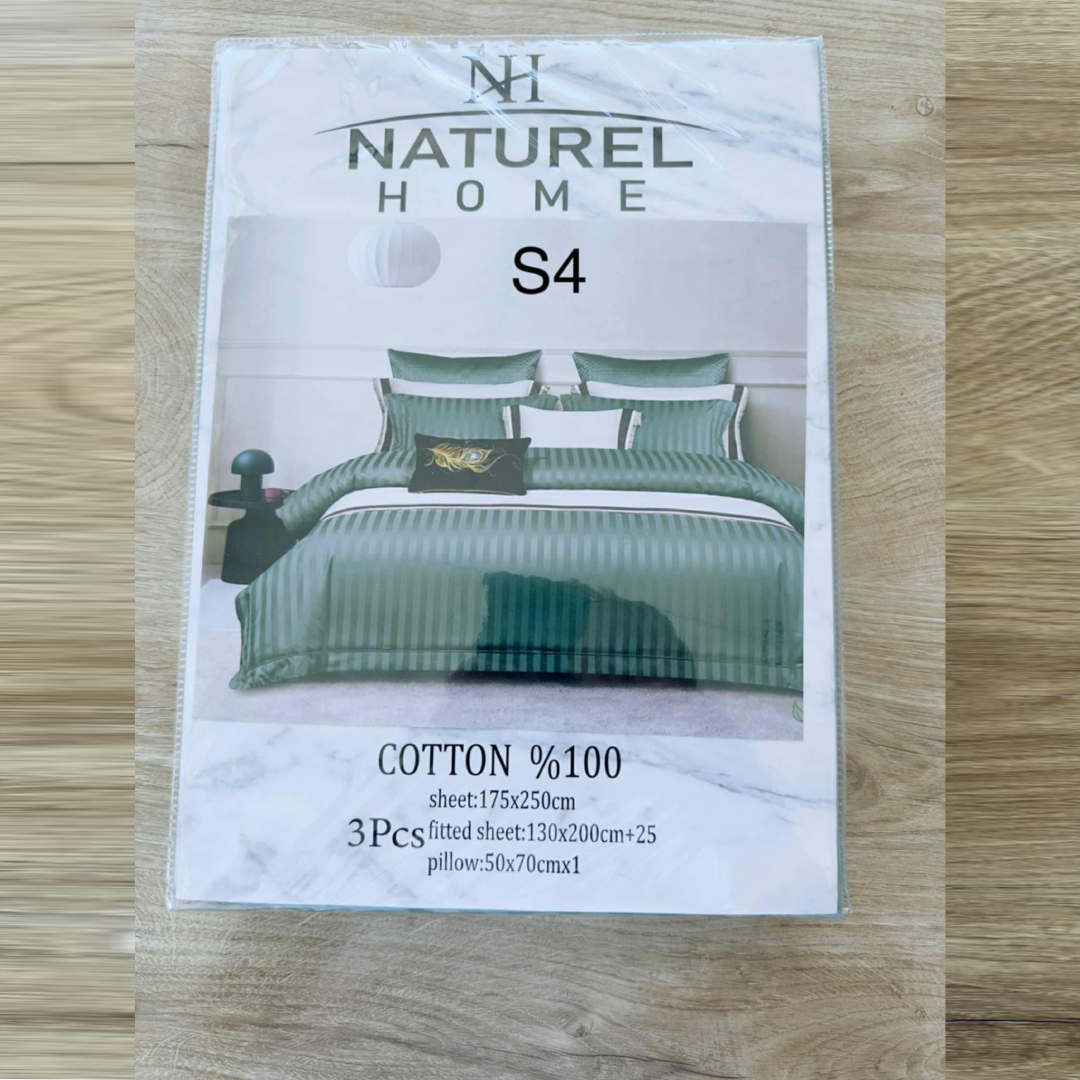 Parure 1 Place et Demi Coton - Vert - Natural Home