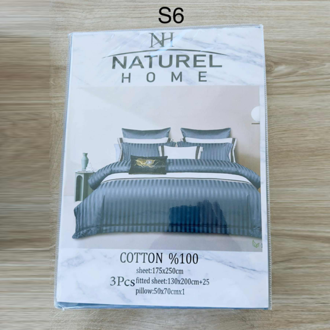 Parure 1 Place et Demi Coton - Bleu - Natural Home