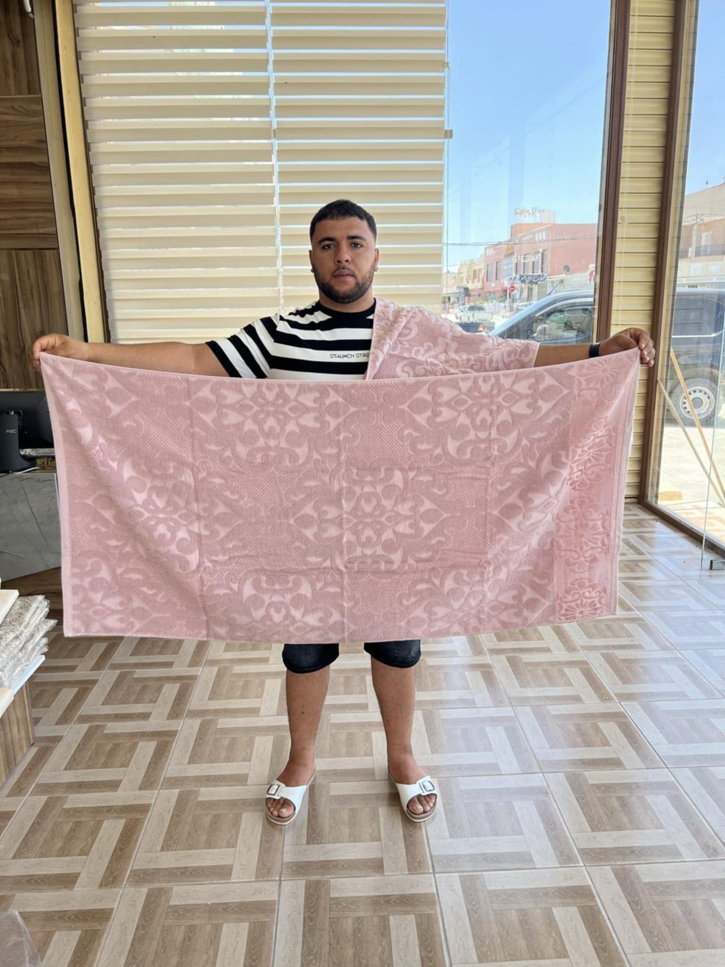 Qualité Coton -بشاكر قطعتين – Saumon