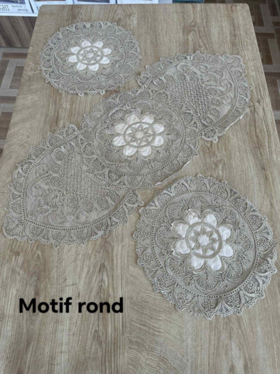 Chemin de Table 3 Pièces – Motif Rond