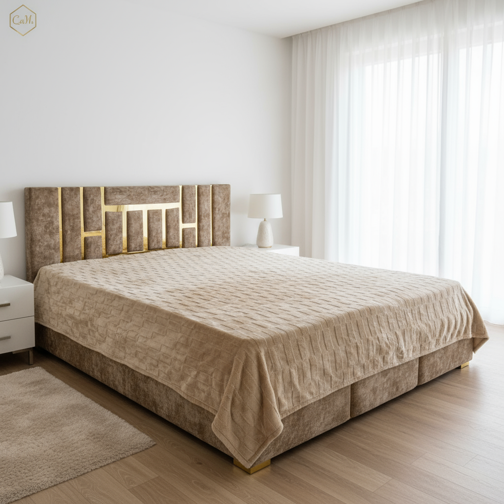 Couverture 2 Places  – Fausse Fourrure Lapin beige  | 200 x 230 cm