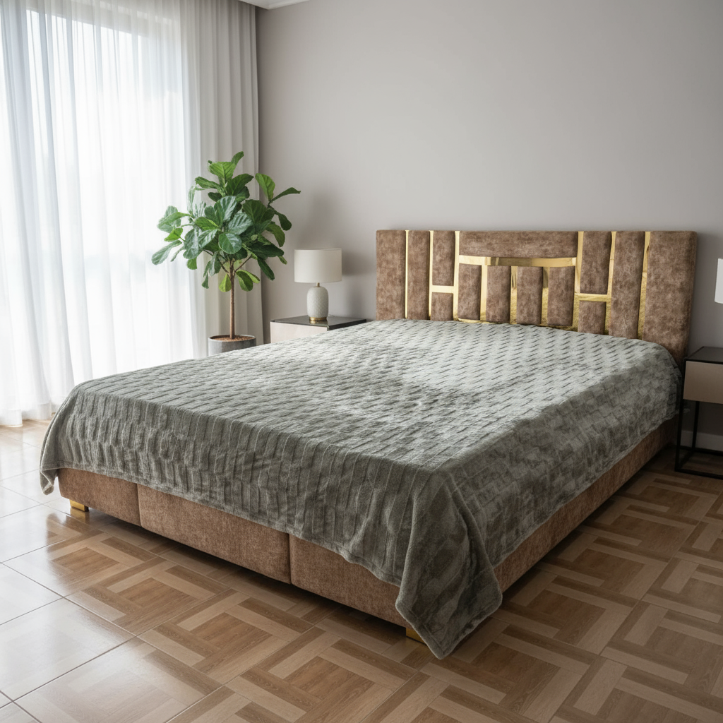 Couverture 2 Places – Fausse Fourrure Lapin vert | 200 x 230 cm