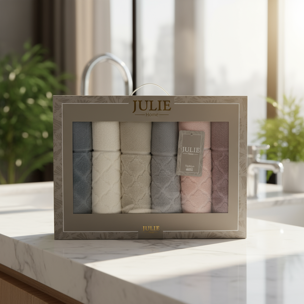 Lot de 6 Serviettes de Bain Julia 90x50cm – Barouk