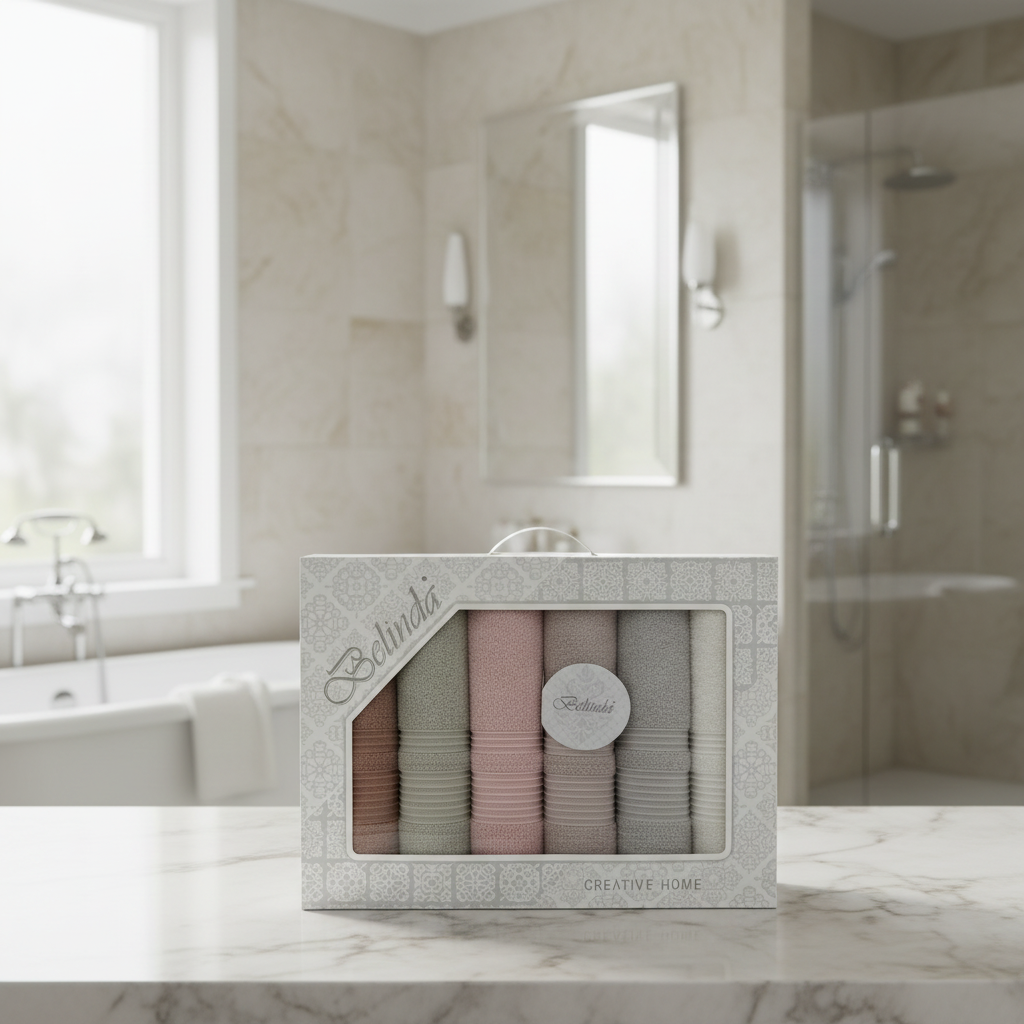 Lot de 6 Serviettes de Bain belinda 90x50cm – creative home