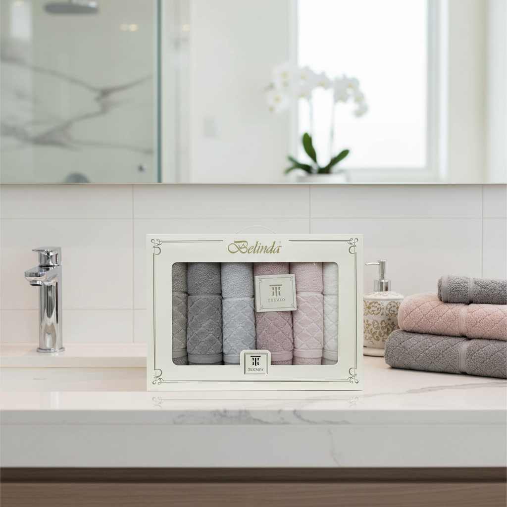 Lot de 6 Serviettes de Bain belinda 90x50cm – terndy