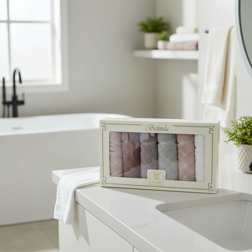 Lot de 6 Serviettes de Bain entim belinda 30x50cm –  trendy