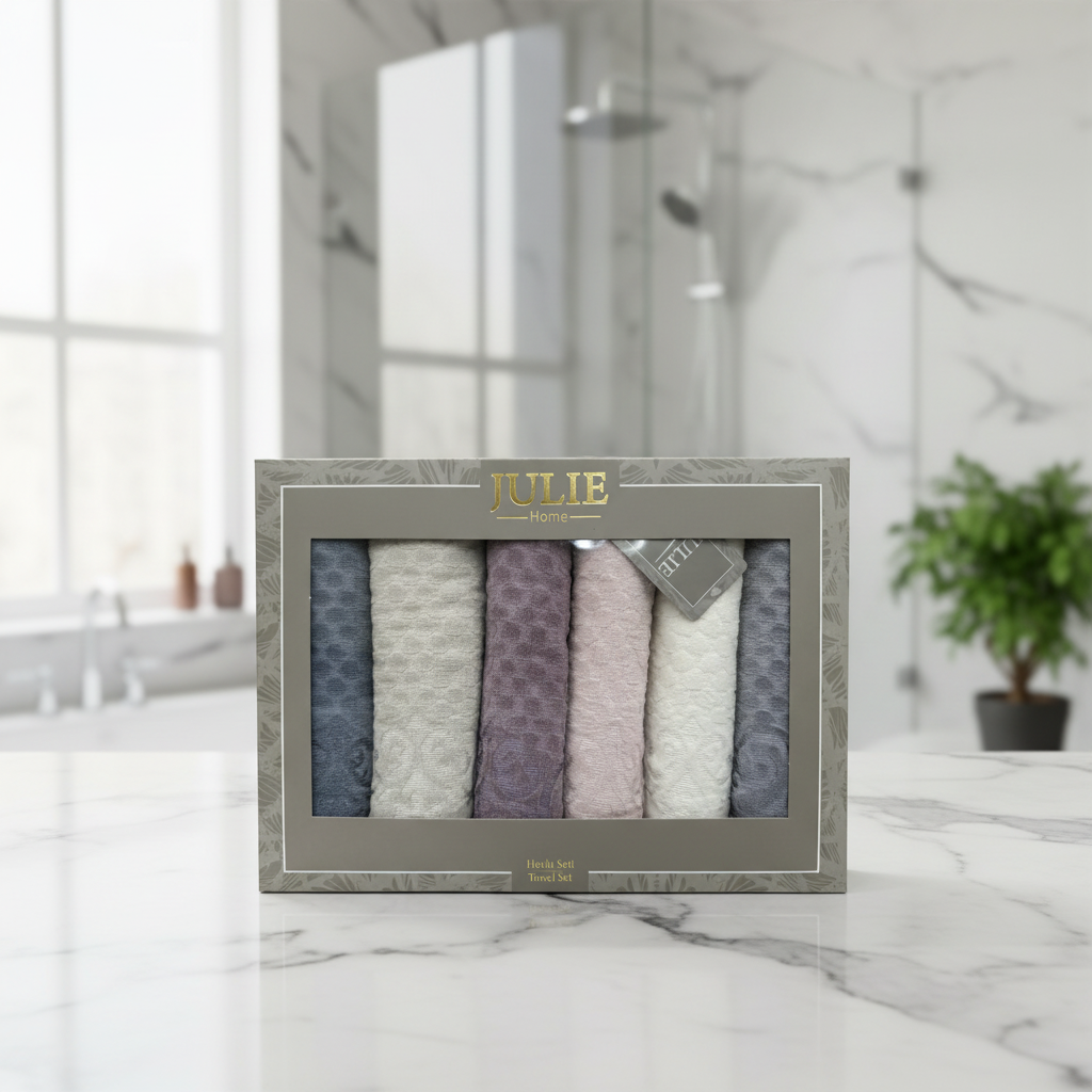 Lot de 6 Serviettes de Bain Julia 90x50cm – zaber