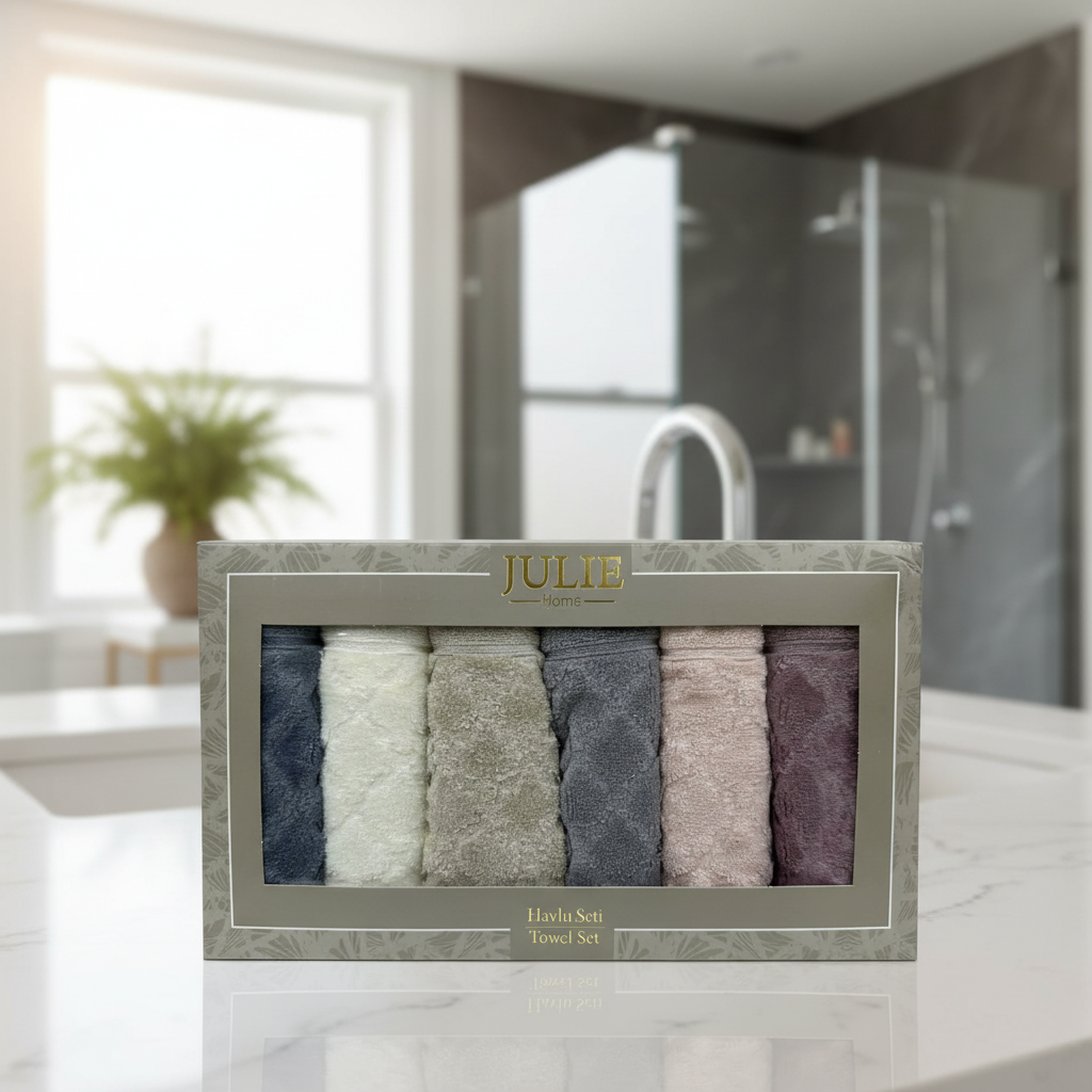 Lot de 6 Serviettes de Bain Julia intime 30x50cm – barouk