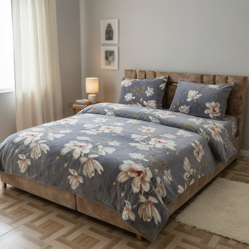 Couverture 2 Places + 2 coussin – Fausse Fourrure; coton B | 200 x 230 cm