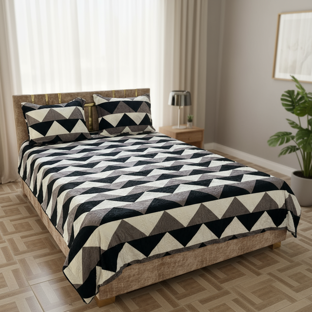 Couverture 2 Places + 2 coussin – Fausse Fourrure; coton C | 200 x 230 cm