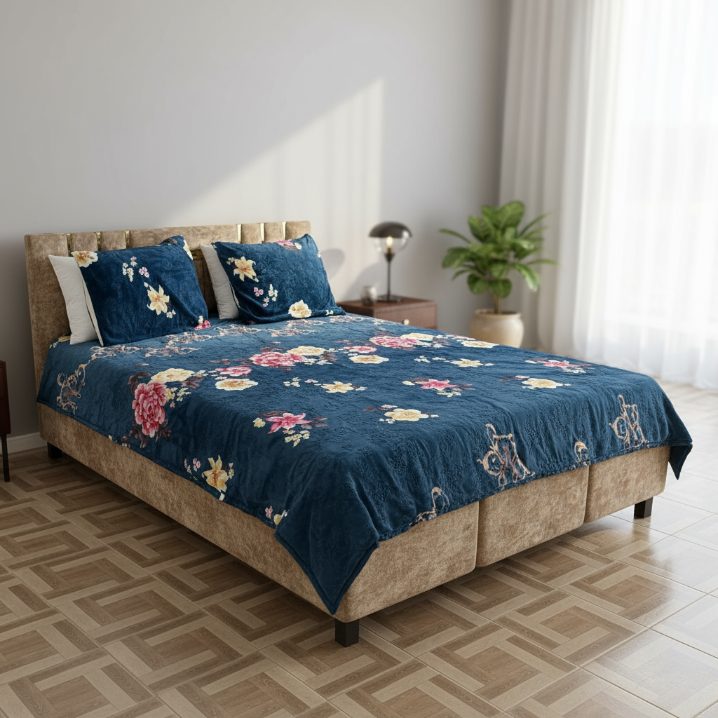 Couverture 2 Places + 2 coussin – Fausse Fourrure; coton E | 200 x 230 cm