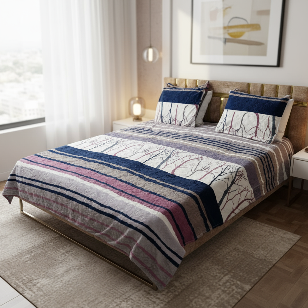 Couverture 2 Places + 2 coussin – Fausse Fourrure; coton L| 200 x 230 cm