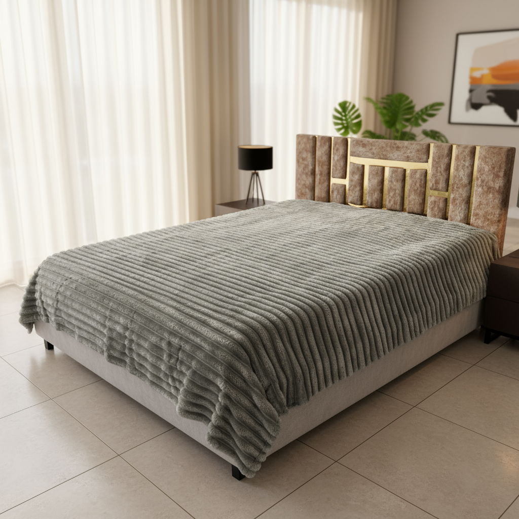 Couverture 2 Places – Fausse Fourrure Lapin vert | 200 x 230 cm