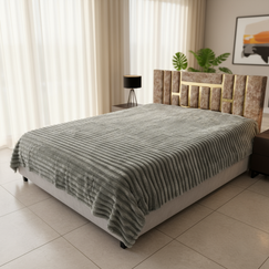 Couverture 2 Places Fausse Fourrure Lapin Vert 200 X 230 Cm