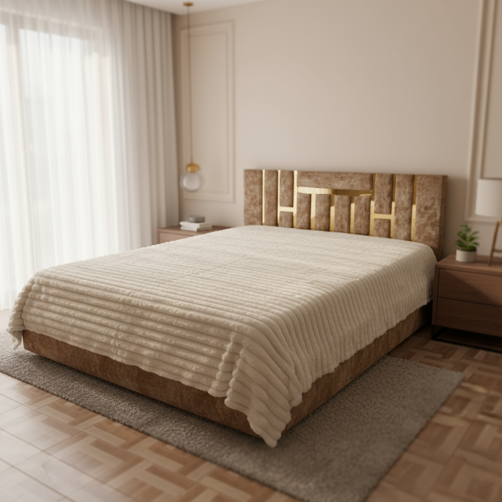 Couverture 2 Places – Fausse Fourrure Lapin blanc | 200 x 230 cm