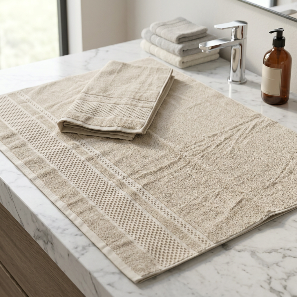 cottowels -بشاكر قطعتين بنقشة – biege