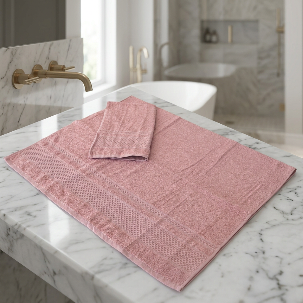 cottowels -بشاكر قطعتين بنقشة –  rose violet