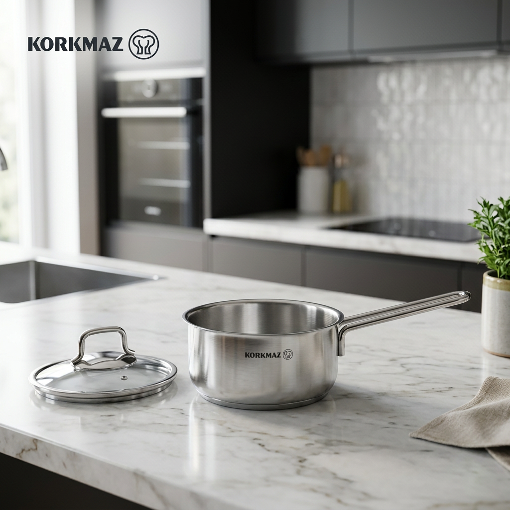 CASSEROLE PERLA KORKMAZ 16X8 CM / 1,6 L AVEC COUVERCLE INOX