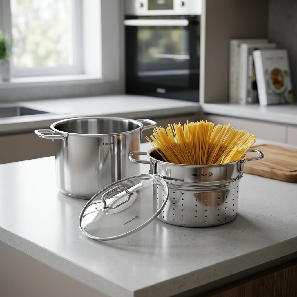 MARMITTE À SPAGHETTI KORKMAZ 5L INOX A1523
