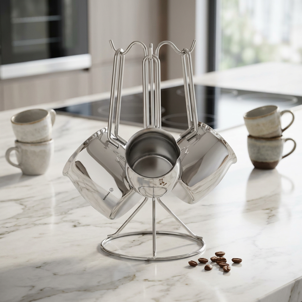 Lot de 3 Pots à Café KORKMAZ Tombik - Inox (A1217)