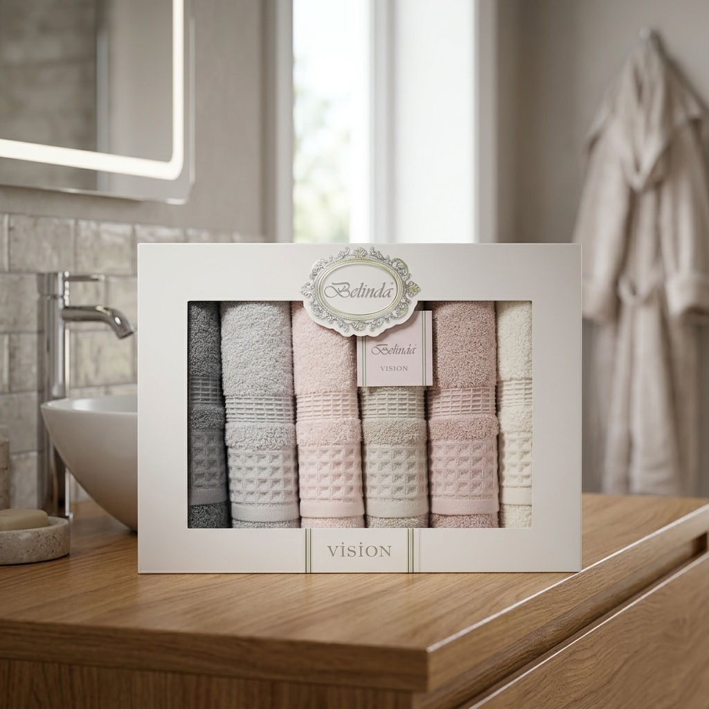 Lot de 6 Serviettes de Bain belinda 90x50cm – vison