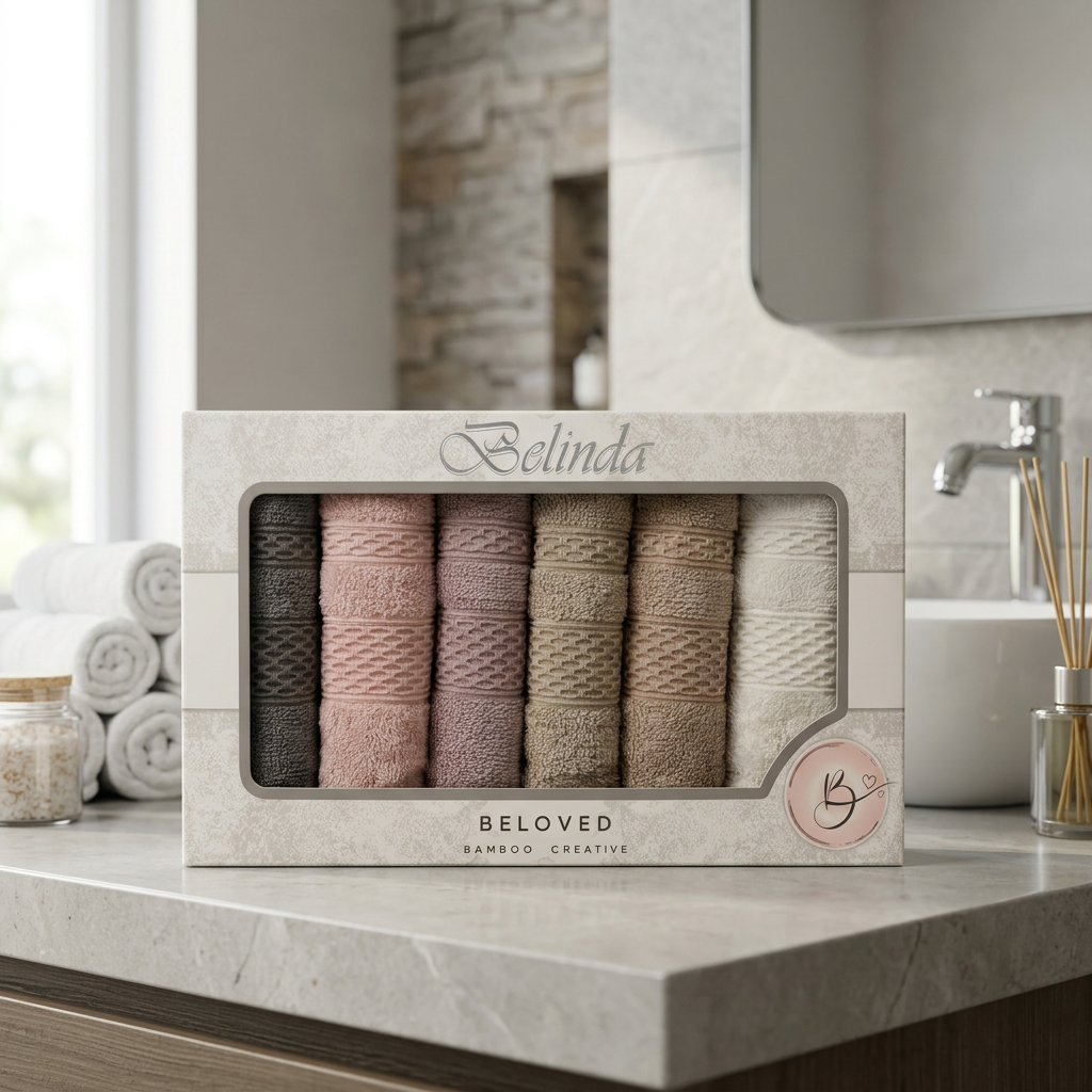 Lot de 6 Serviettes de Bain entim belinda 30x50cm –  beloved bambo