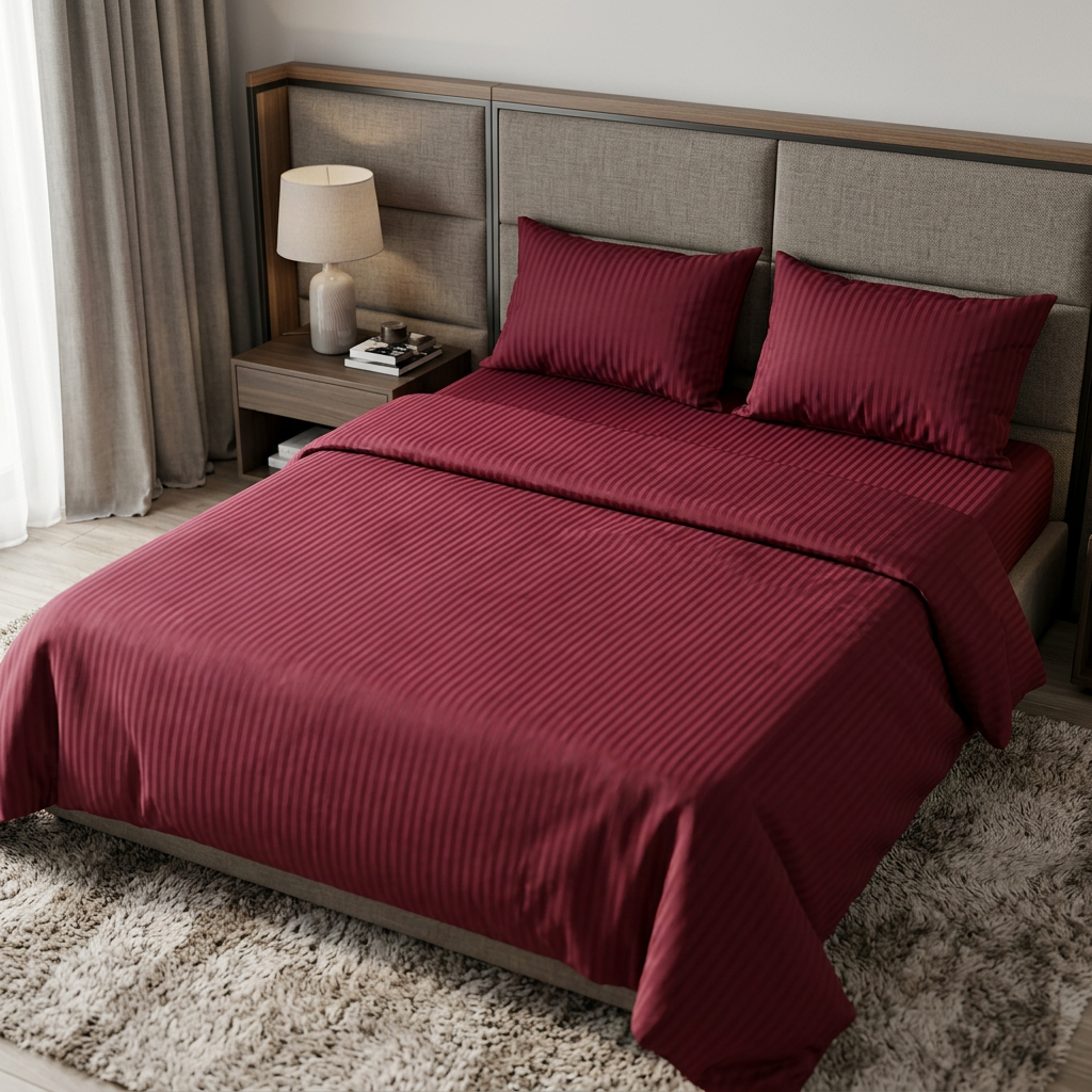 parure 2 place satin seven star / bordeau