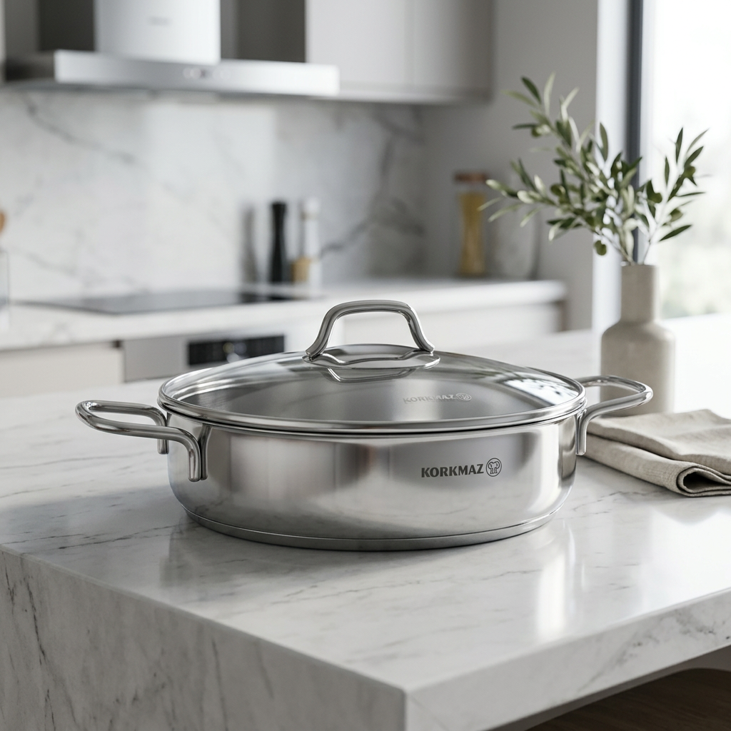 shallow pan KORKMAZ PERLA 22CM INOX