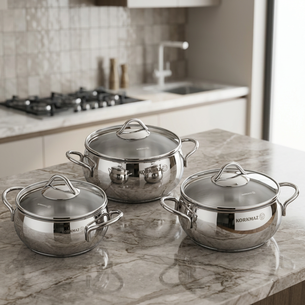 SET COOKWARE 6 PIÈCES KORKAMZ TOMBIK  INOX