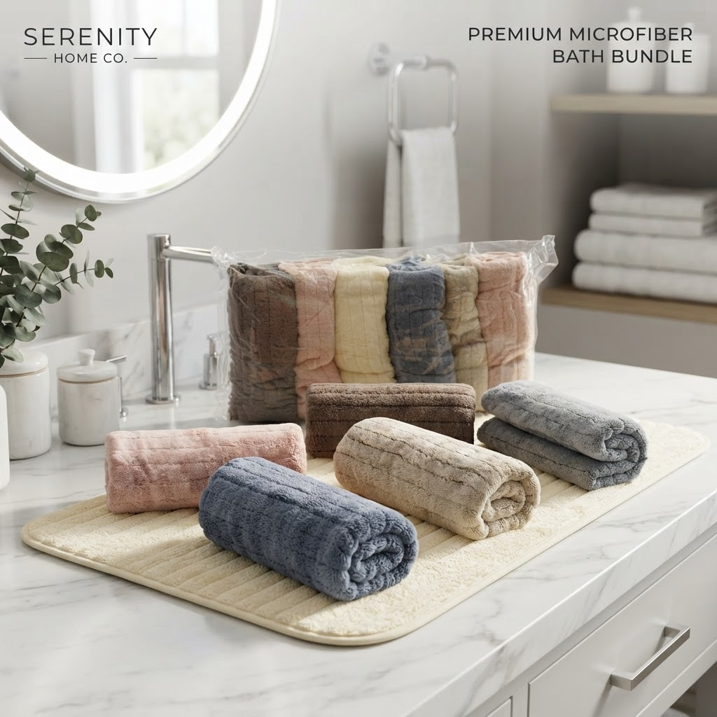 Lot de 6 Serviettes de Bain – Nurpak Collection | 50 x 30 cm